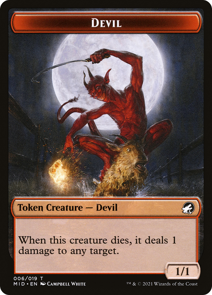 Magic: The Gathering - Devil Token - Innistrad: Midnight Hunt Tokens