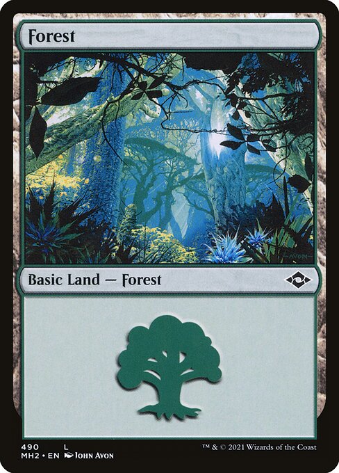 Magic the Gathering - Forest #490 Foil - Modern Horizons 2