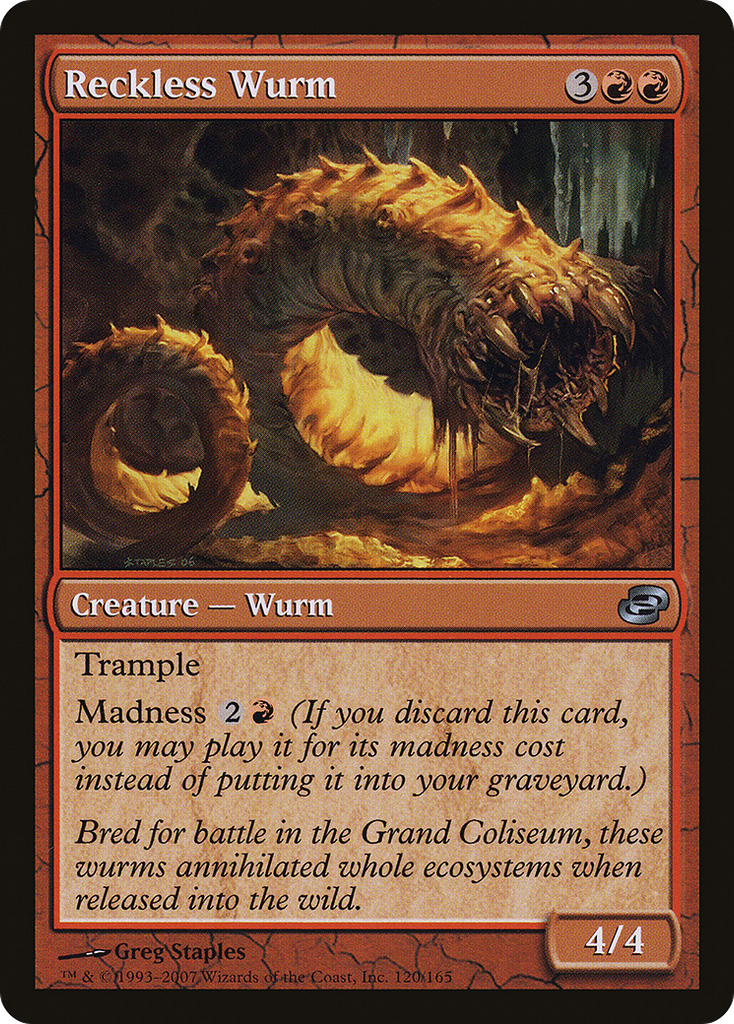 Magic: The Gathering - Reckless Wurm - Planar Chaos