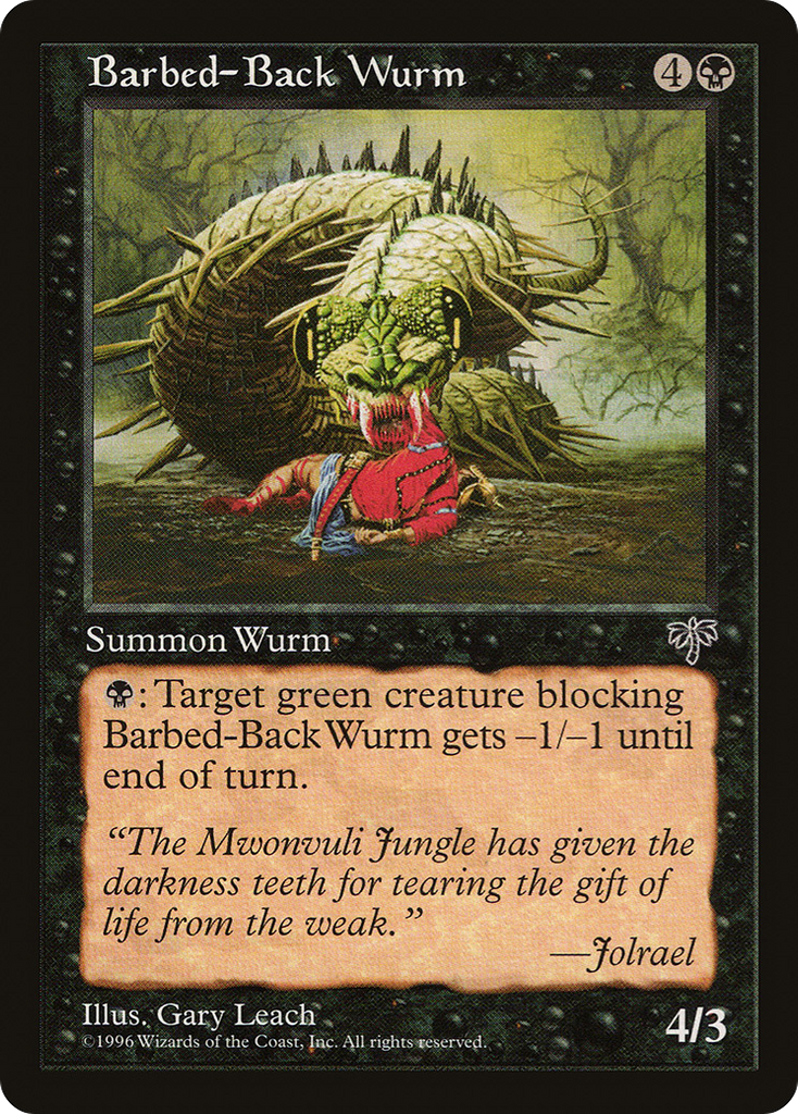 Magic: The Gathering - Barbed-Back Wurm - Mirage