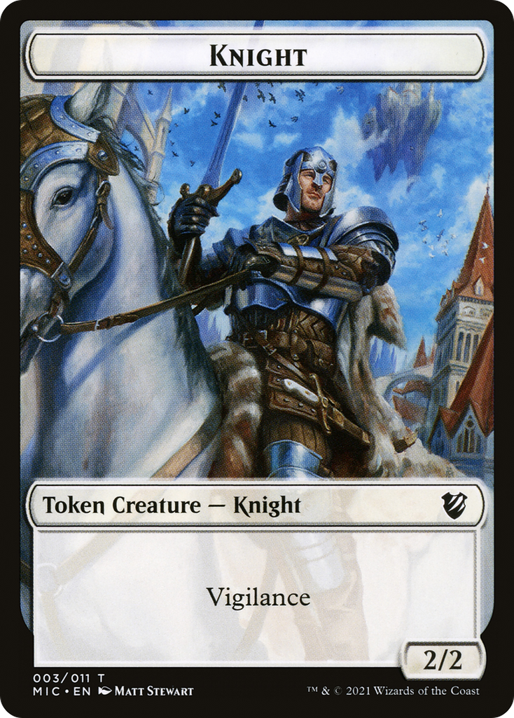 Magic: The Gathering - Knight Token - Midnight Hunt Commander Tokens