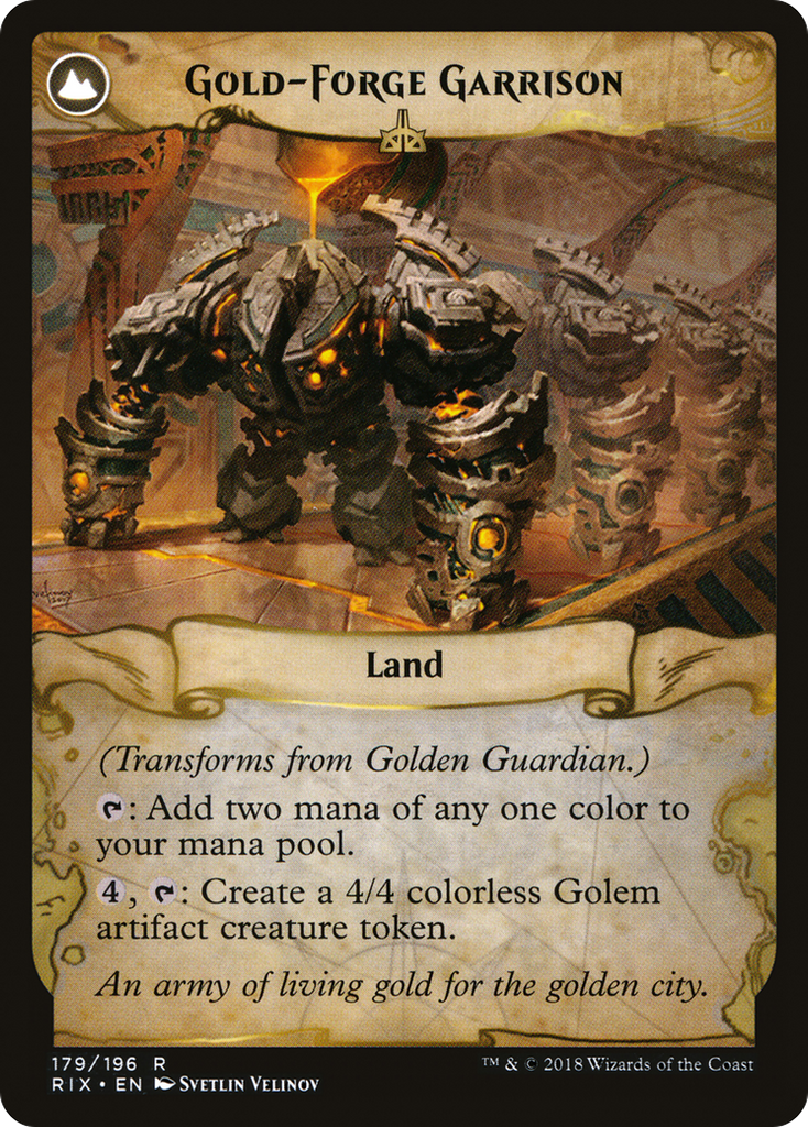 Magic: The Gathering - Golden Guardian // Gold-Forge Garrison - Rivals of Ixalan