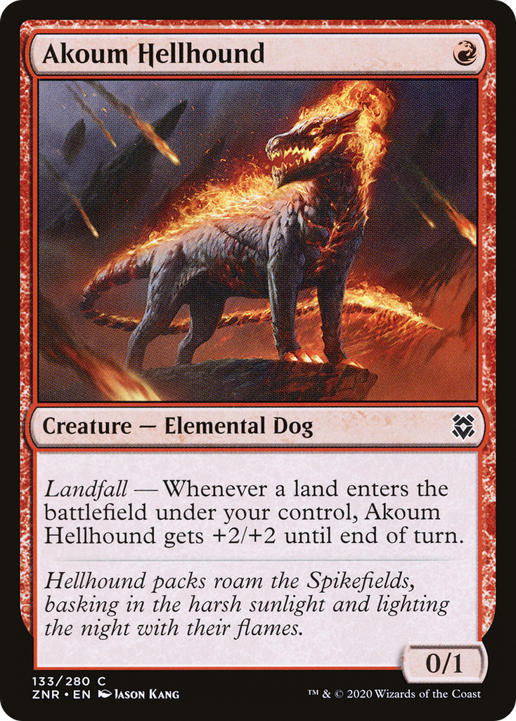 Magic: The Gathering - Akoum Hellhound Foil - Zendikar Rising