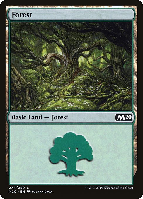 Magic the Gathering - Forest #277 Foil - Core Set 2020