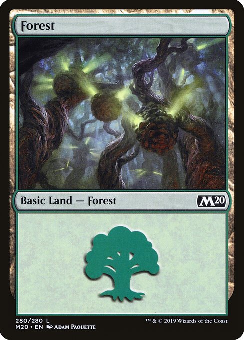 Magic the Gathering - Forest #280 Foil - Core Set 2020