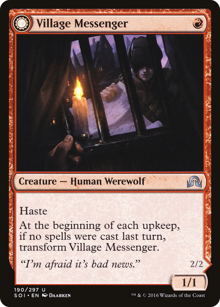 Magic: The Gathering - Village Messenger // Moonrise Intruder - Shadows over Innistrad