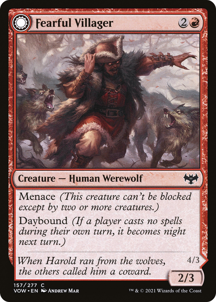 Magic: The Gathering - Fearful Villager // Fearsome Werewolf - Innistrad: Crimson Vow