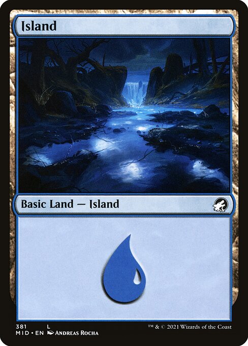 Magic the Gathering - Island #381 Foil - Innistrad: Midnight Hunt
