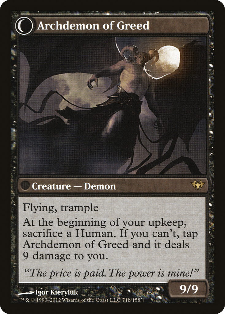 Magic: The Gathering - Ravenous Demon // Archdemon of Greed - Dark Ascension
