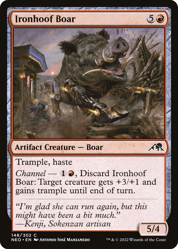 Magic: The Gathering - Ironhoof Boar - Kamigawa: Neon Dynasty