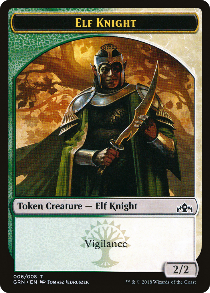 Magic: The Gathering - Elf Knight Token - Guilds of Ravnica Tokens
