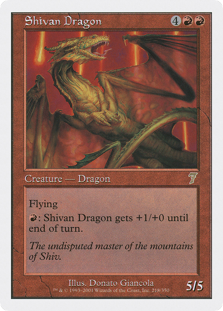 Magic: The Gathering - Shivan Dragon - Seventh Edition