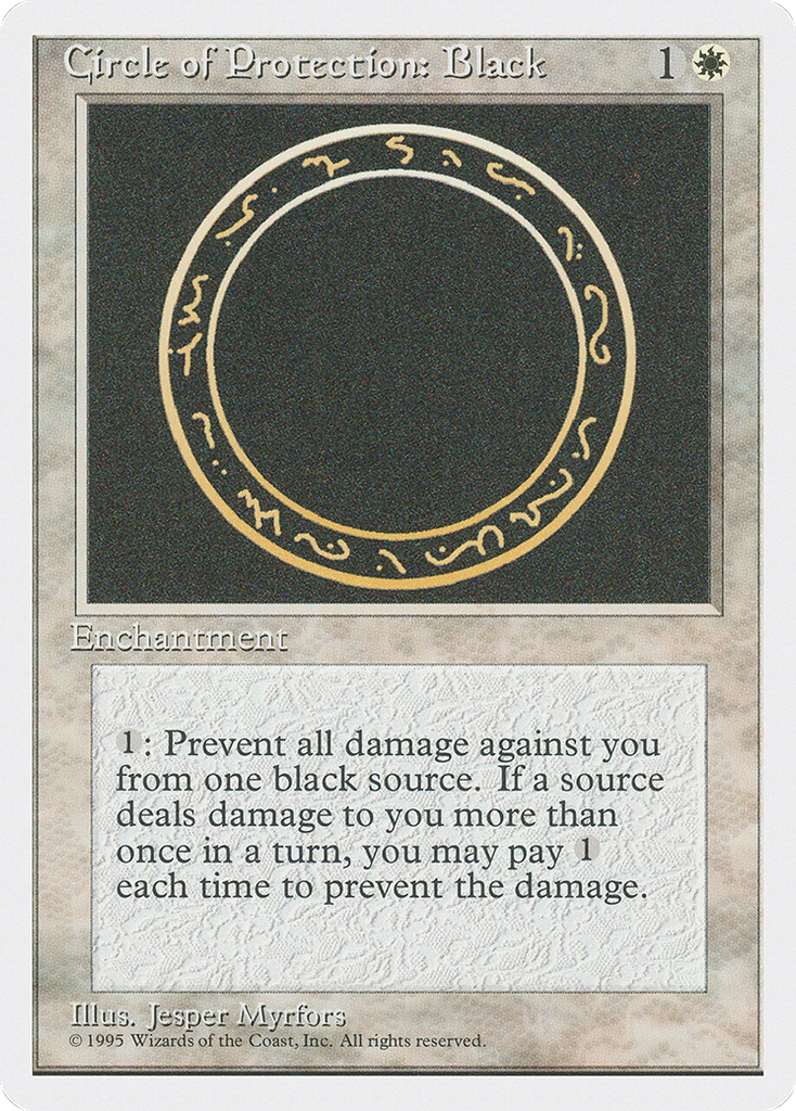 Magic: The Gathering - Circle of Protection: Black - Fourth Edition