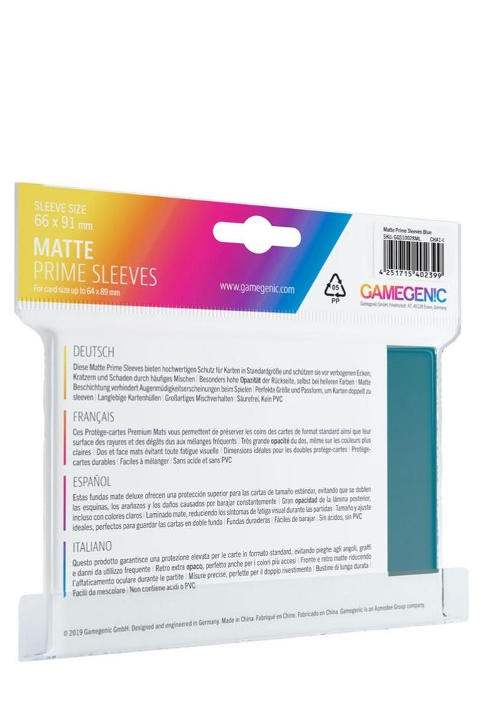 Gamegenic - 100 Matte Prime Sleeves Standardgrösse - Blau