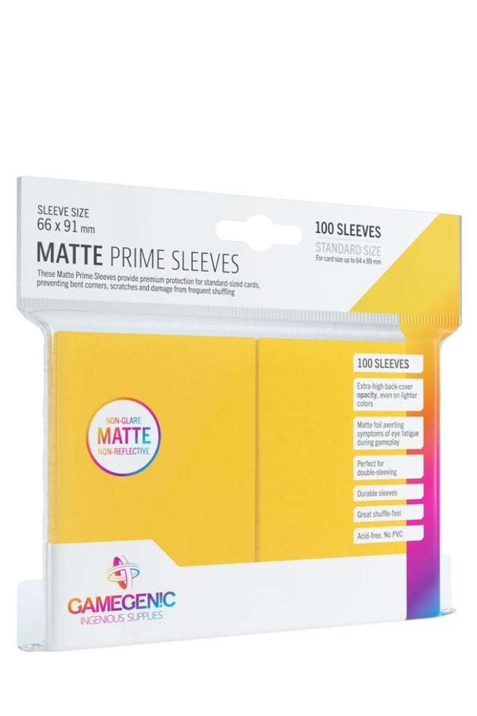 Gamegenic - 100 Matte Prime Sleeves Standardgrösse - Gelb