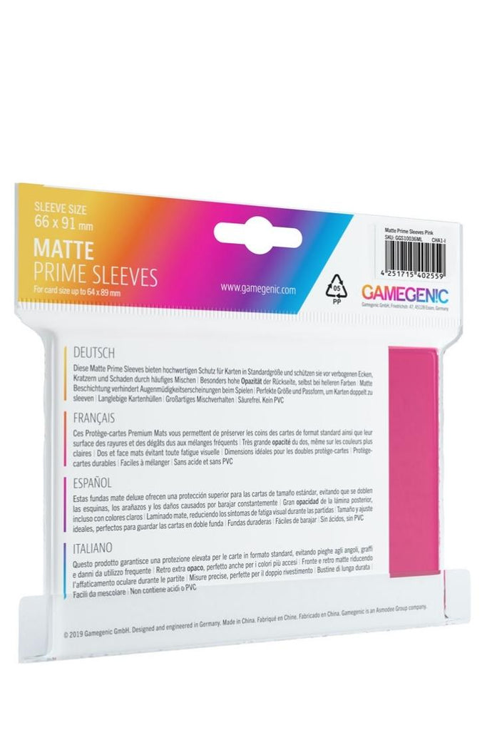 Gamegenic - 100 Matte Prime Sleeves Standardgrösse - Pink