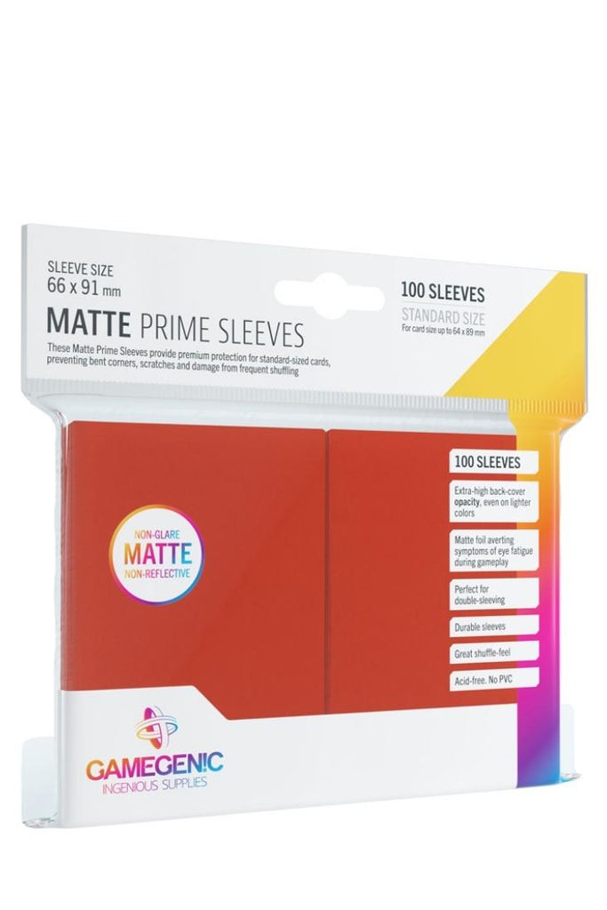 Gamegenic - 100 Matte Prime Sleeves Standardgrösse - Rot