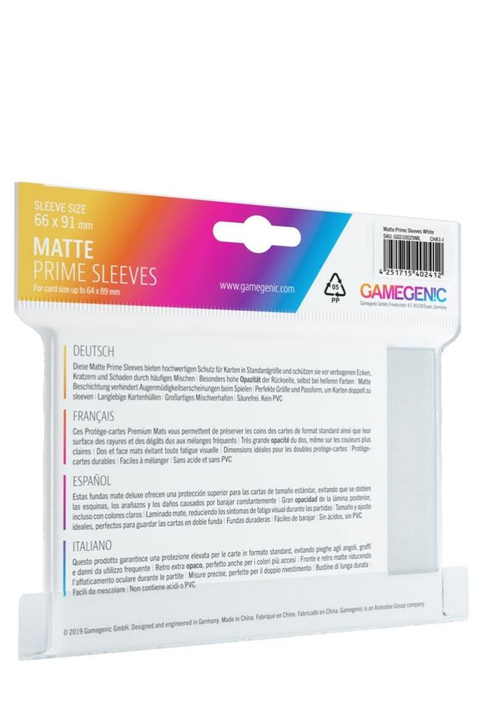 Gamegenic - 100 Matte Prime Sleeves Standardgrösse - Weiss