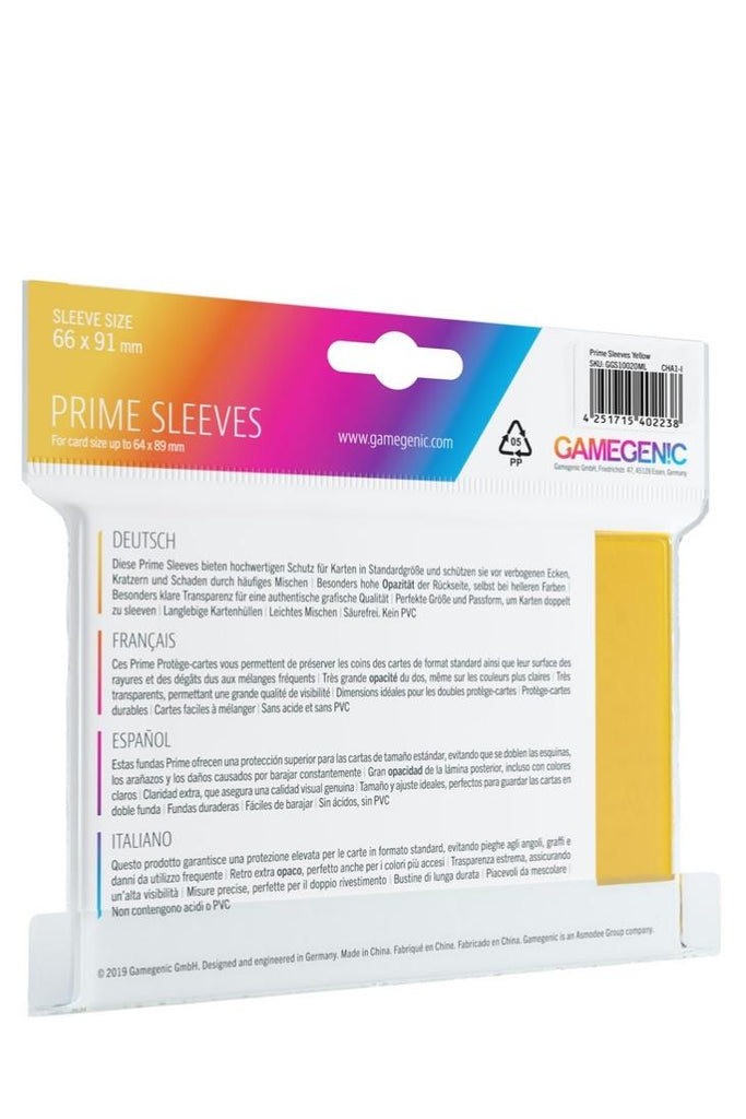 Gamegenic - 100 Prime Sleeves Standardgrösse - Gelb