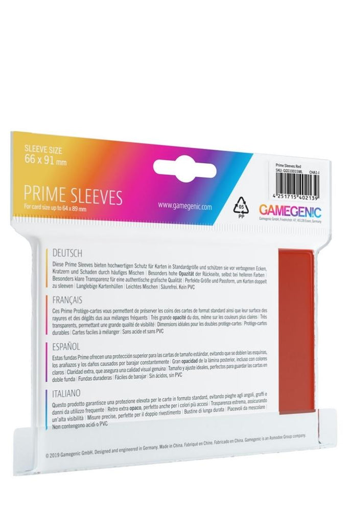 Gamegenic - 100 Prime Sleeves Standardgrösse - Rot