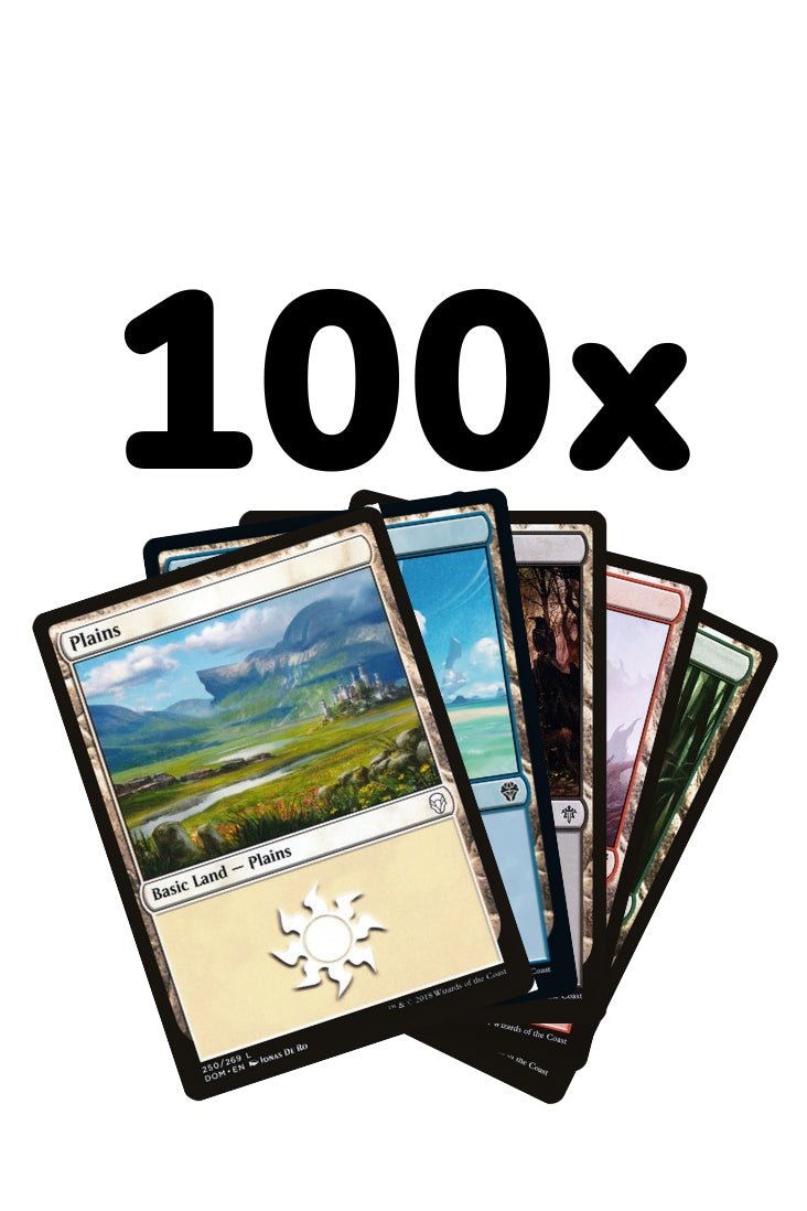 Magic: The Gathering - 100 Basic Lands - Je 20 Länder aus allen Farben - Englisch