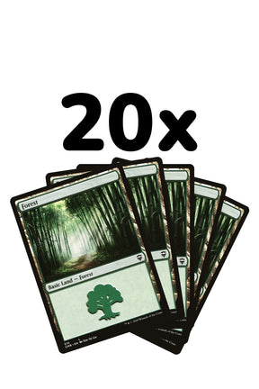 Magic: The Gathering - 20 Basic Lands - Forest - Englisch