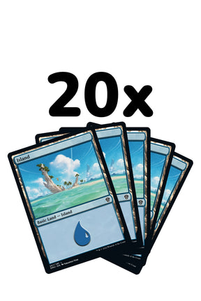 Magic: The Gathering - 20 Basic Lands - Island - Englisch