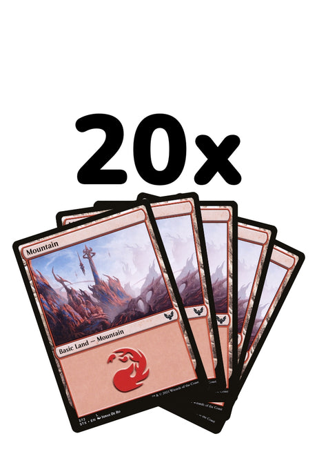 Magic: The Gathering - 20 Basic Lands - Mountain - Englisch