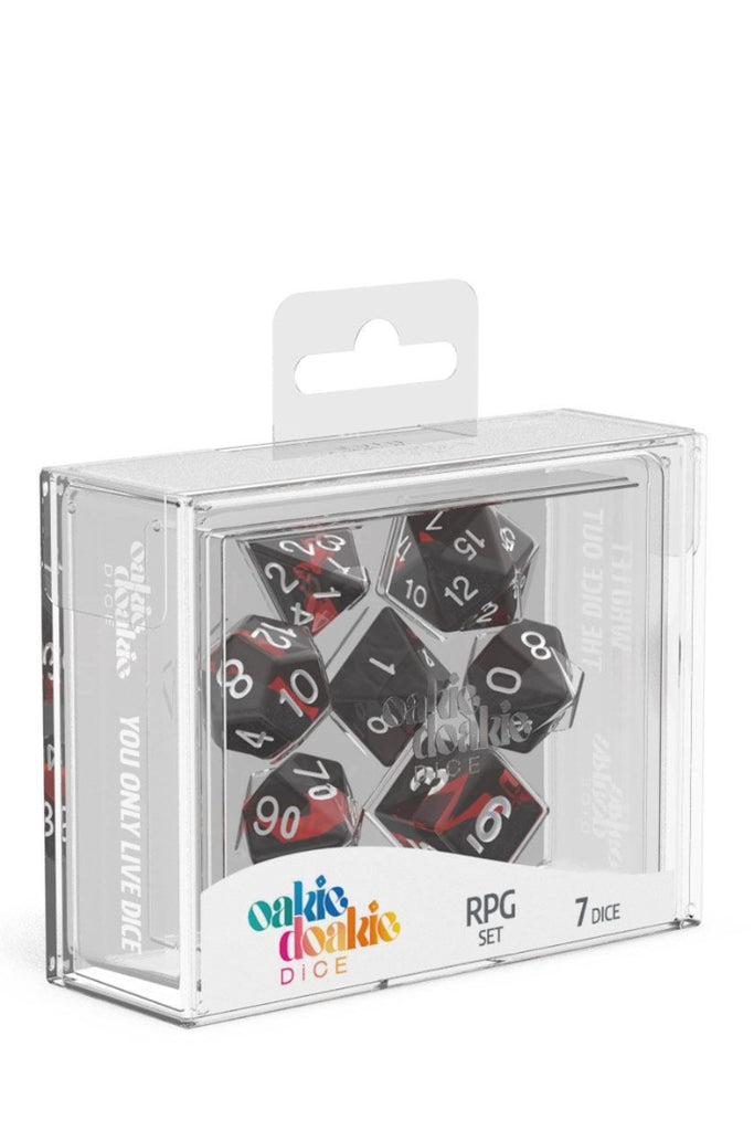 Oakie Doakie - 7er-Pack RPG-Set Würfel - Enclave Ruby