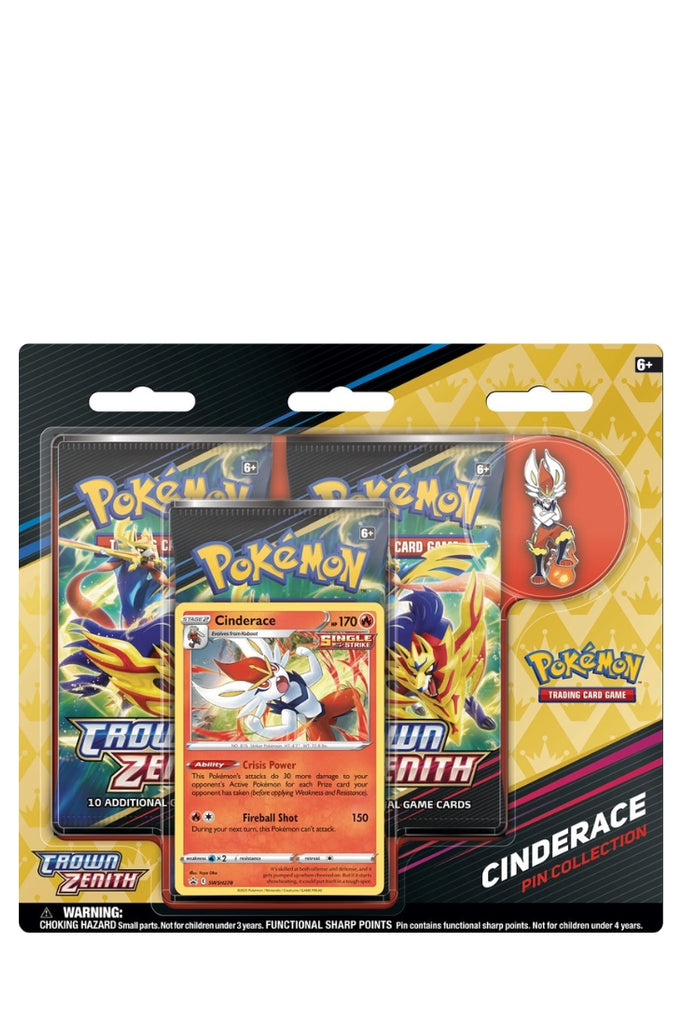 Pokémon - Crown Zenith 3-Pack Blister Pin Collection Cinderace - Englisch