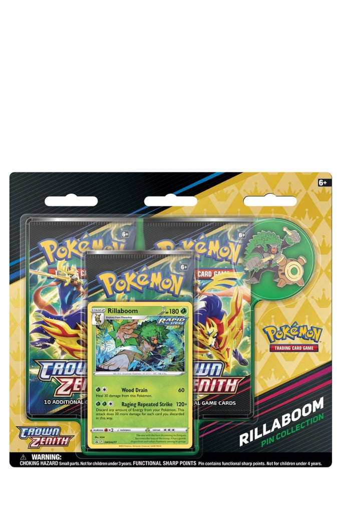Pokémon - Crown Zenith 3-Pack Blister Pin Collection Rillaboom - Englisch