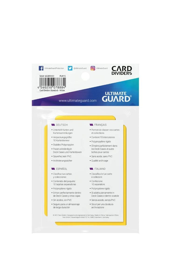 Ultimate Guard - 10 Kartentrenner Standardgrösse - Gelb