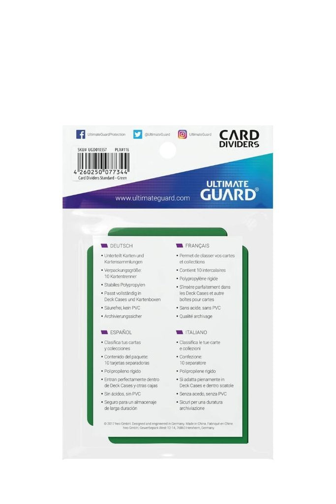 Ultimate Guard - 10 Kartentrenner Standardgrösse - Grün