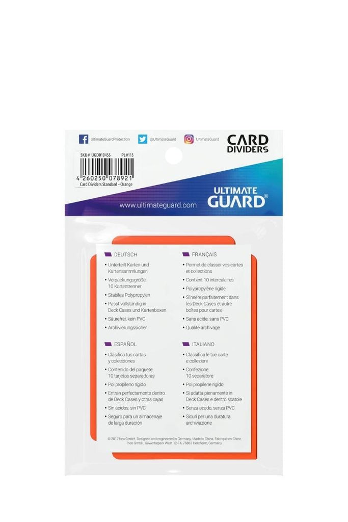 Ultimate Guard - 10 Kartentrenner Standardgrösse - Orange
