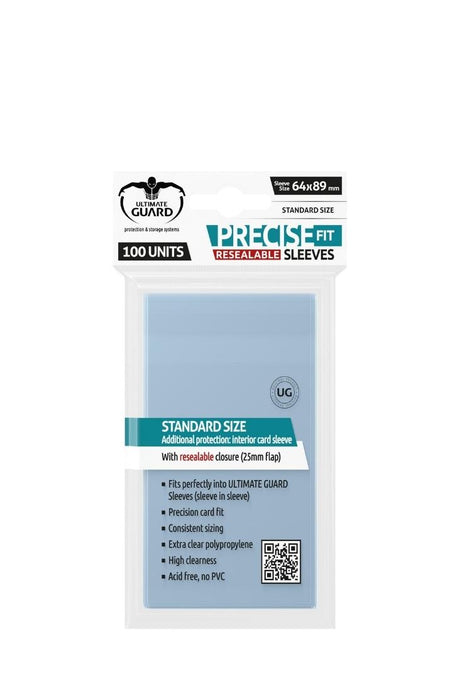 Ultimate Guard - 100 Precise-Fit Sleeves Standardgrösse Wiederverschliessbar - Transparent