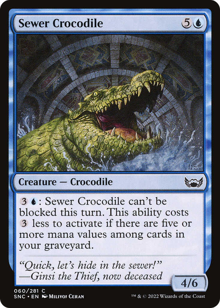 Magic: The Gathering - Sewer Crocodile Foil - Streets of New Capenna