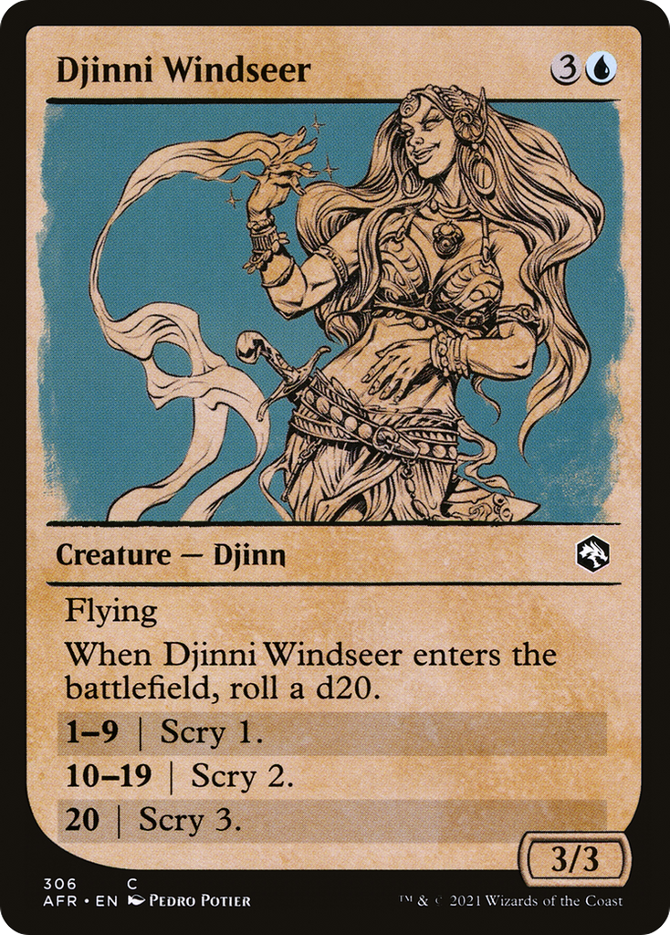 Magic: The Gathering - Djinni Windseer Foil - Adventures in the Forgotten Realms