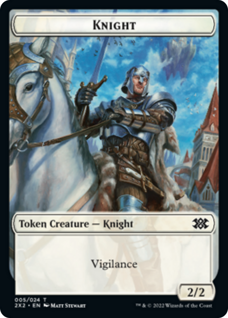 Magic: The Gathering - Knight Token - Double Masters 2022 Tokens