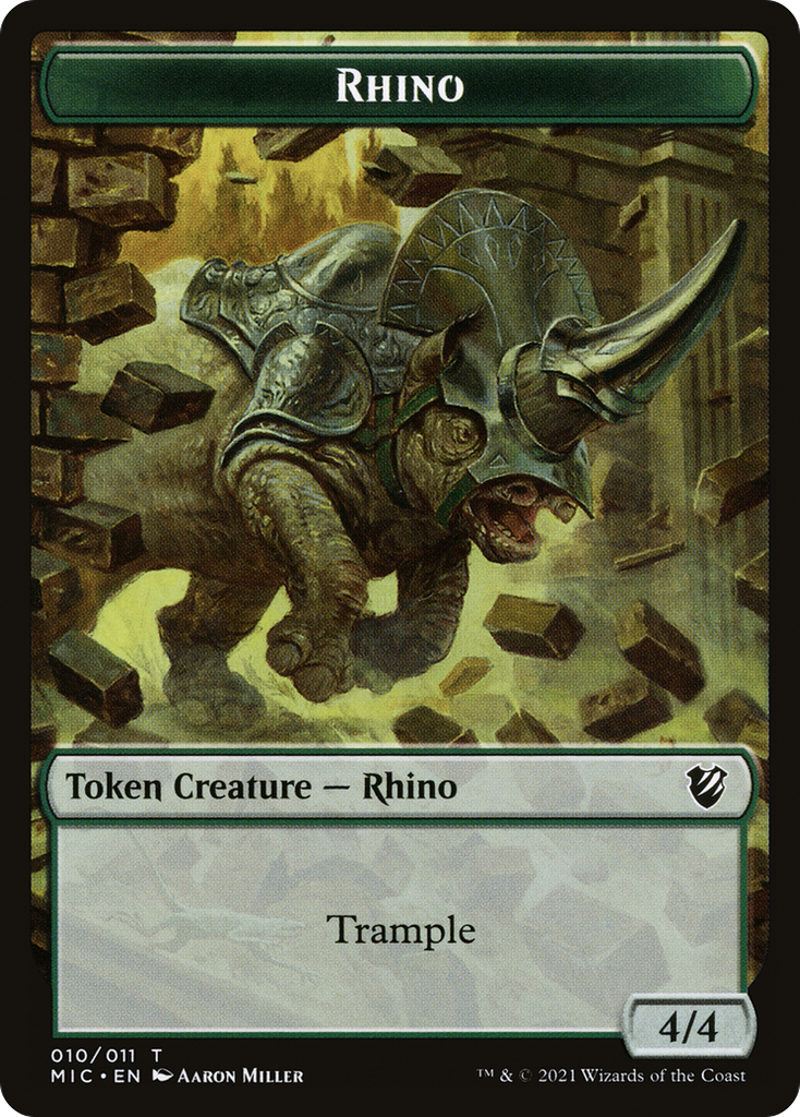 Magic: The Gathering - Rhino Token - Midnight Hunt Commander Tokens