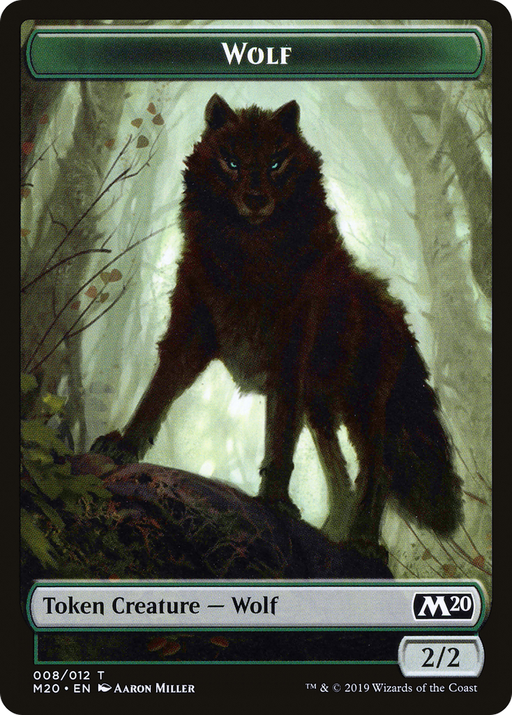 Magic: The Gathering - Wolf Token - Core Set 2020 Tokens