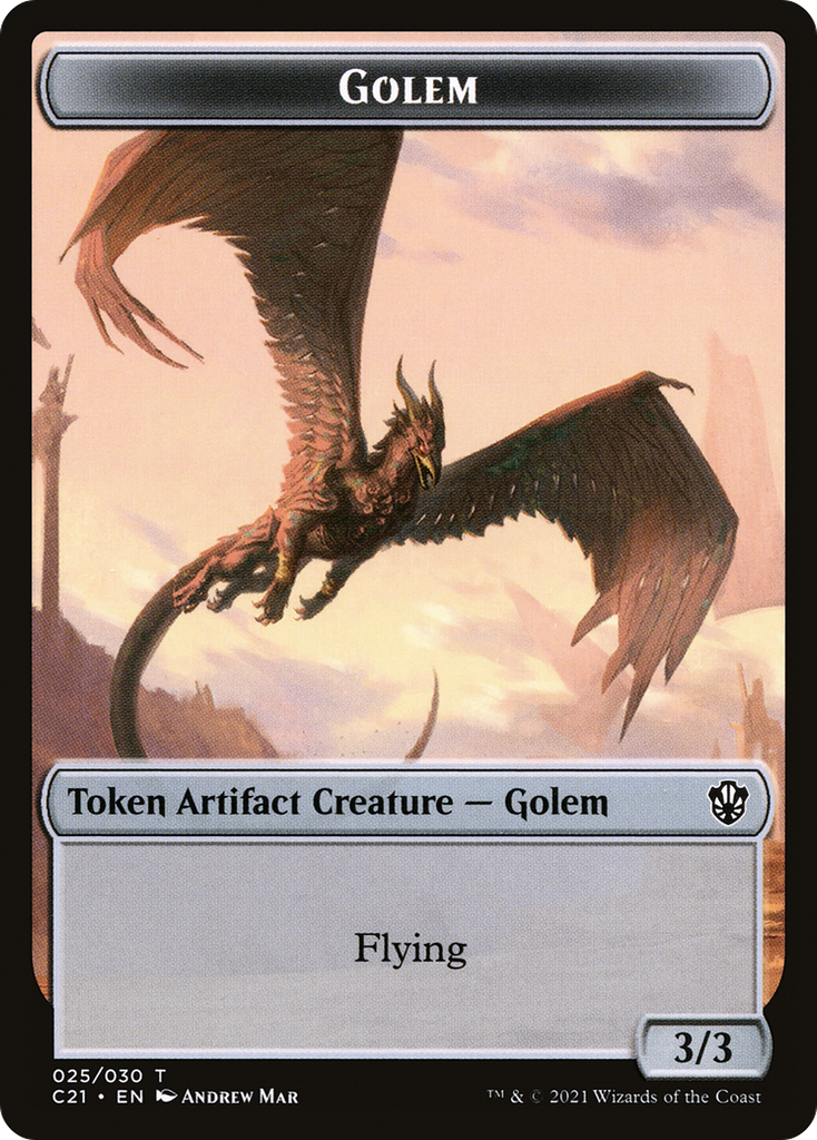 Magic: The Gathering - Golem Token - Commander 2021 Tokens