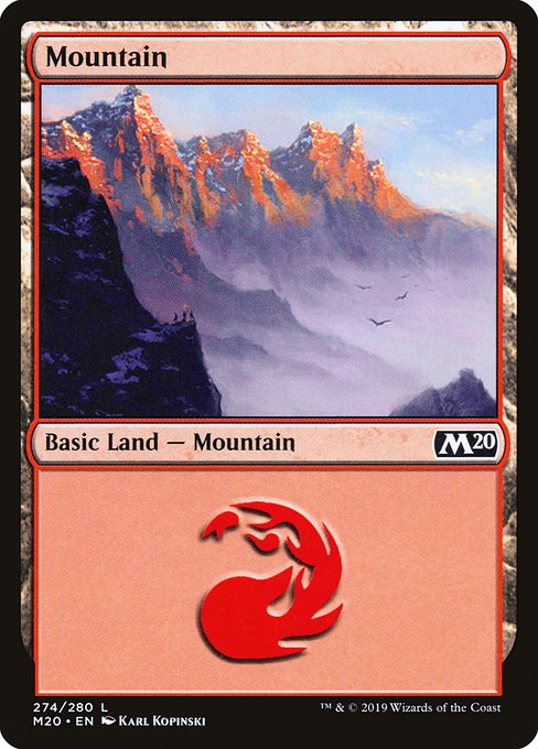 Magic the Gathering - Mountain #274 Foil - Core Set 2020