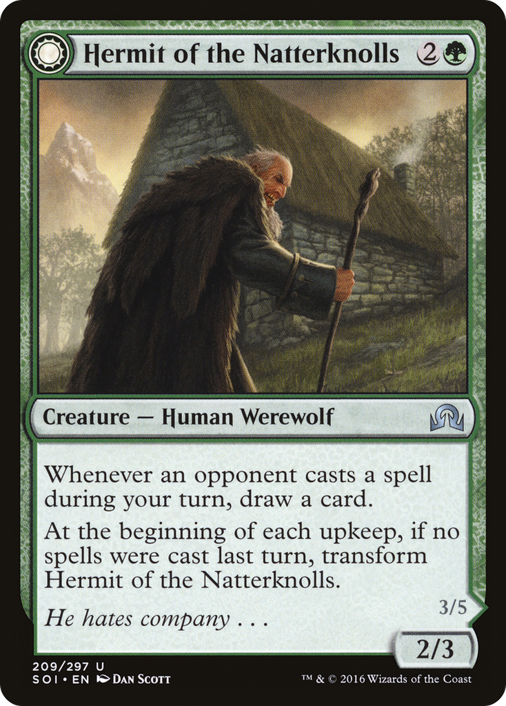 Magic: The Gathering - Hermit of the Natterknolls // Lone Wolf of the Natterknolls - Shadows over Innistrad