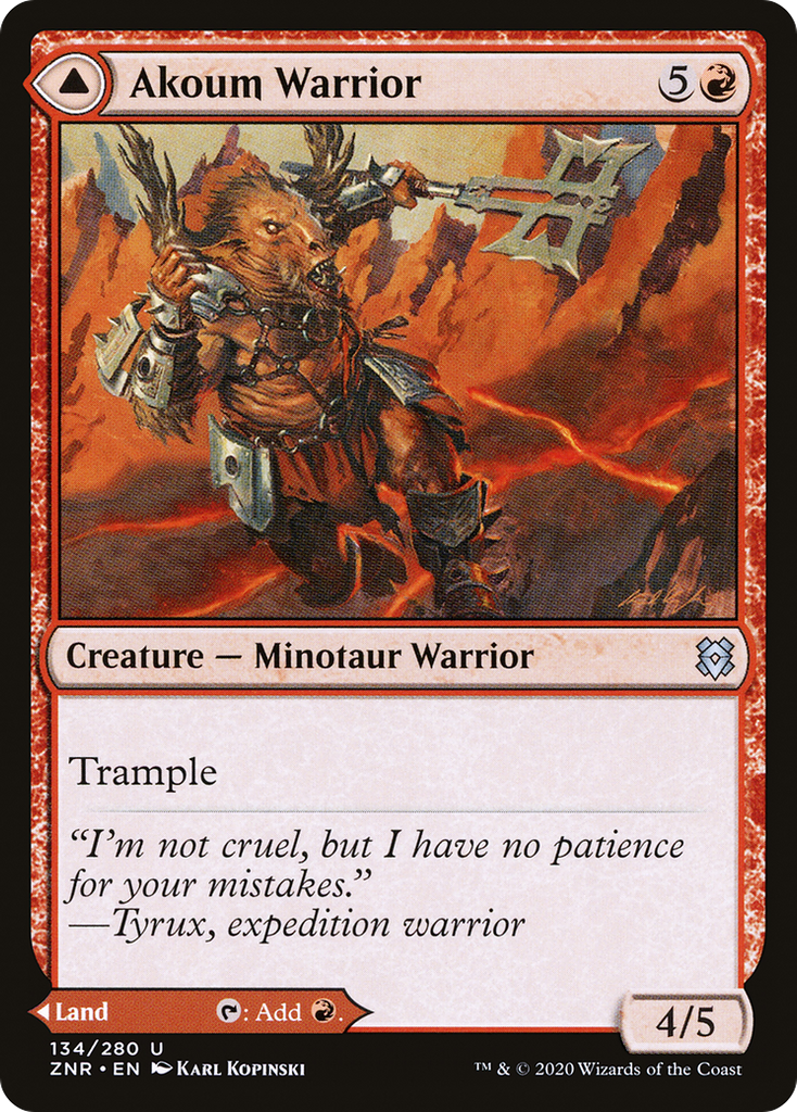 Magic: The Gathering - Akoum Warrior // Akoum Teeth Foil - Zendikar Rising