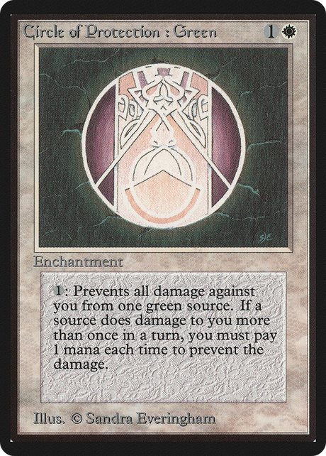 Magic: The Gathering - Circle of Protection: Green - Limited Edition Beta