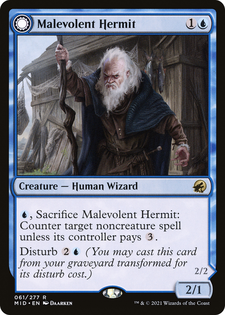 Magic: The Gathering - Malevolent Hermit // Benevolent Geist - Innistrad: Midnight Hunt