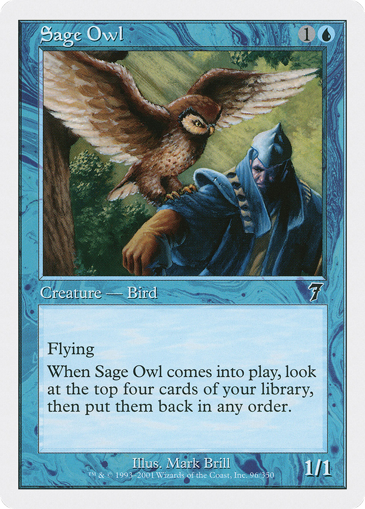 Magic: The Gathering - Sage Owl - Seventh Edition