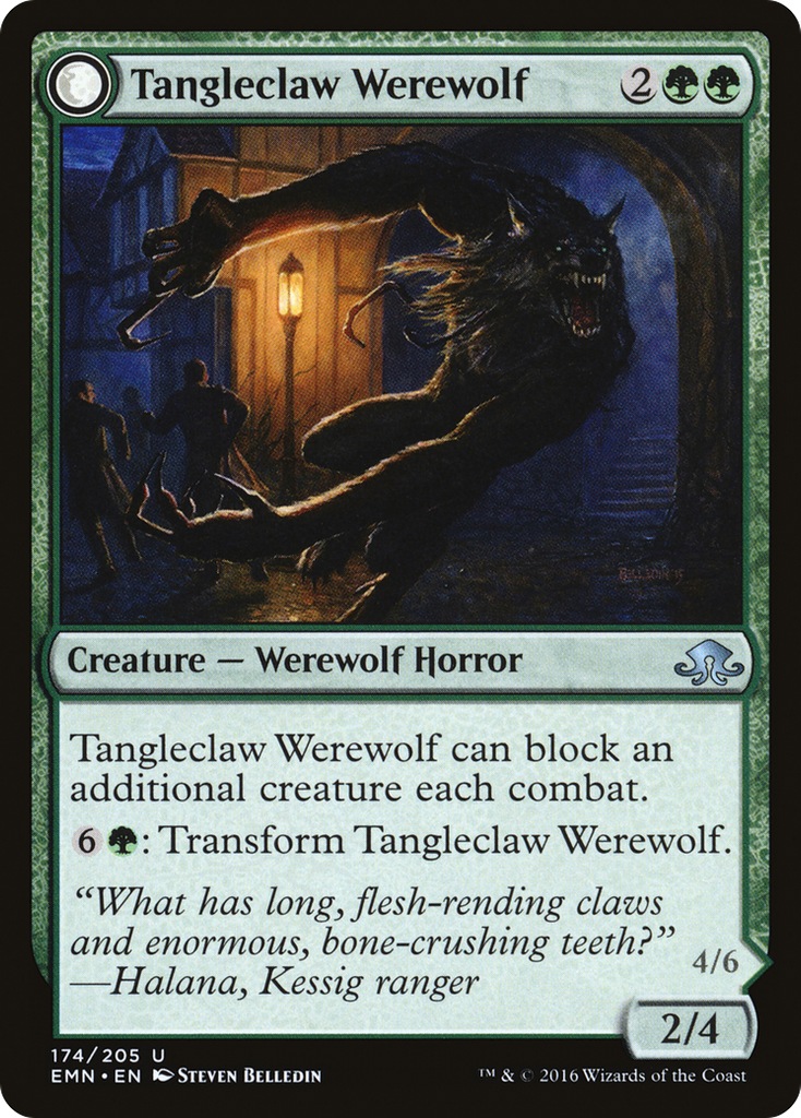 Magic: The Gathering - Tangleclaw Werewolf // Fibrous Entangler - Eldritch Moon