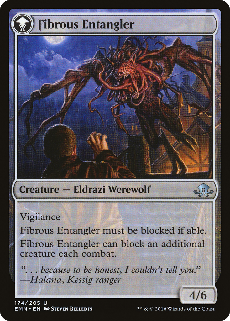 Magic: The Gathering - Tangleclaw Werewolf // Fibrous Entangler - Eldritch Moon