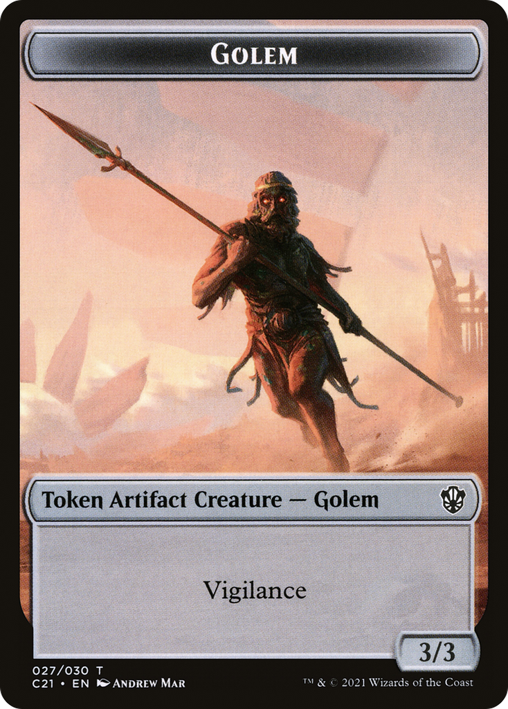 Magic: The Gathering - Golem Token - Commander 2021 Tokens